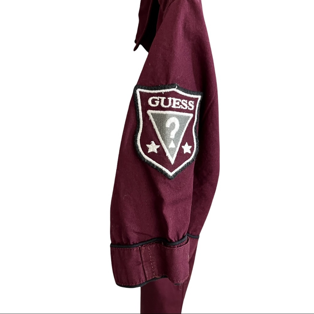 GUESS- Men's Button down Maroon Shirt- Size S - Picture 7 of 8